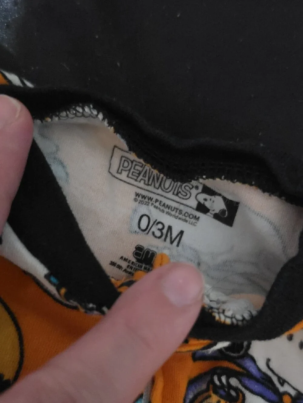 Baby Orange Halloween Snoopy One-Piece Footed Pajamas